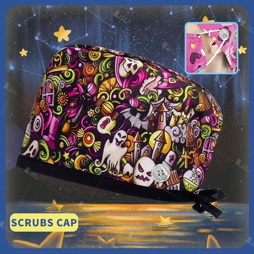Halloween Themed Scrub Cap